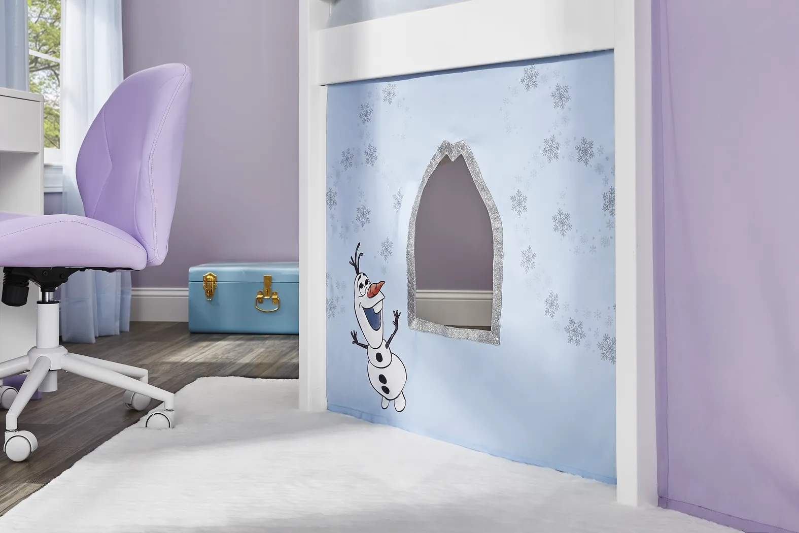 Frozen White Twin Low Loft with Activity Panel - Thumbnail - Image 3