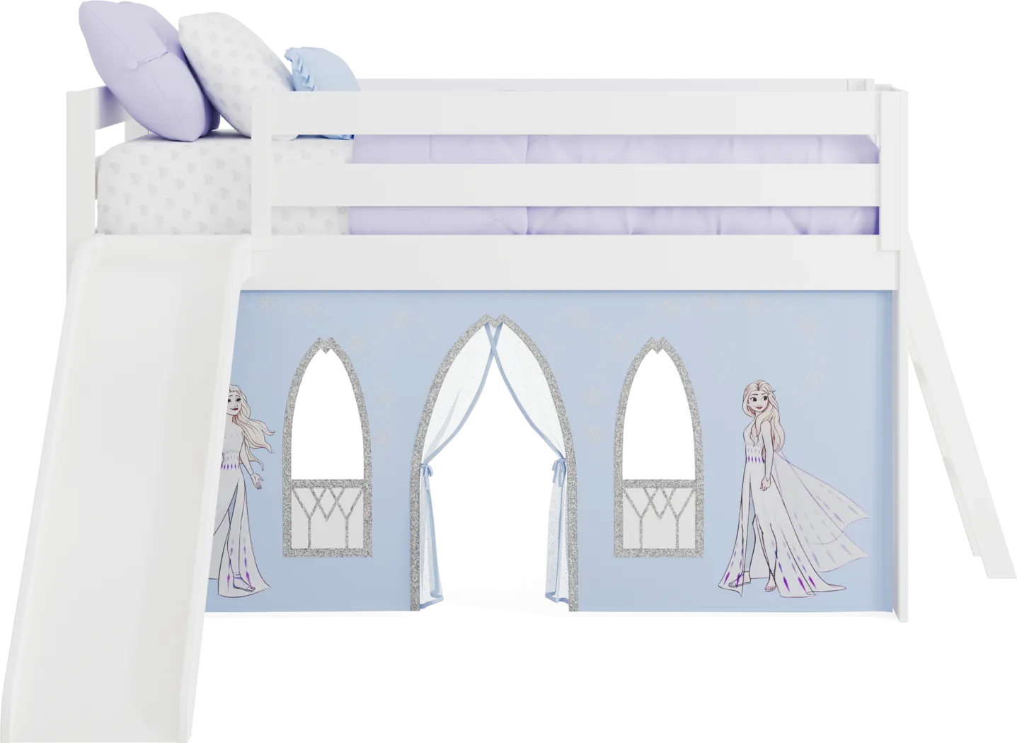 Frozen White Twin Low Loft with Slide - Thumbnail - Image 3