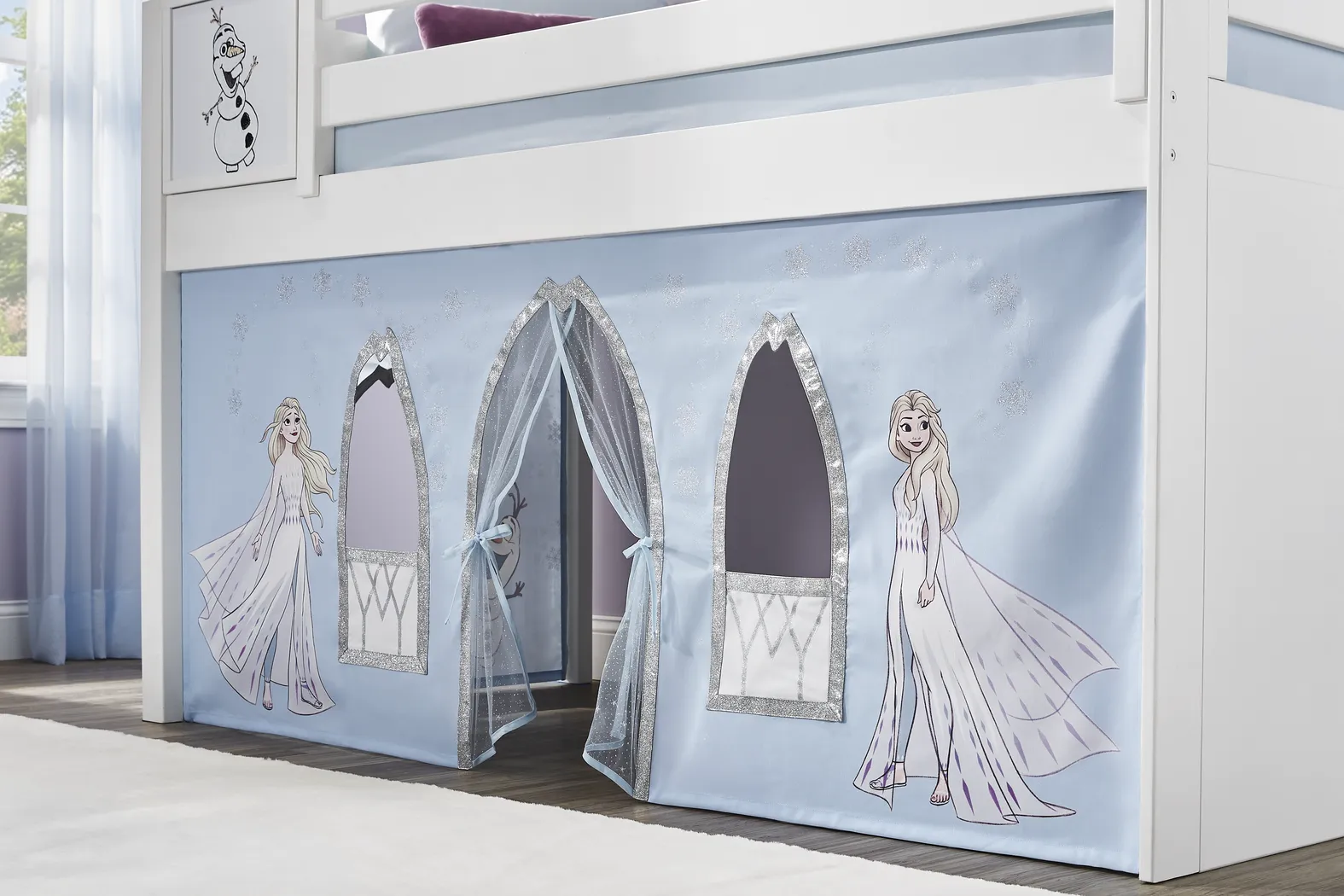 Frozen White Twin Low Loft with Slide - Thumbnail - Image 2