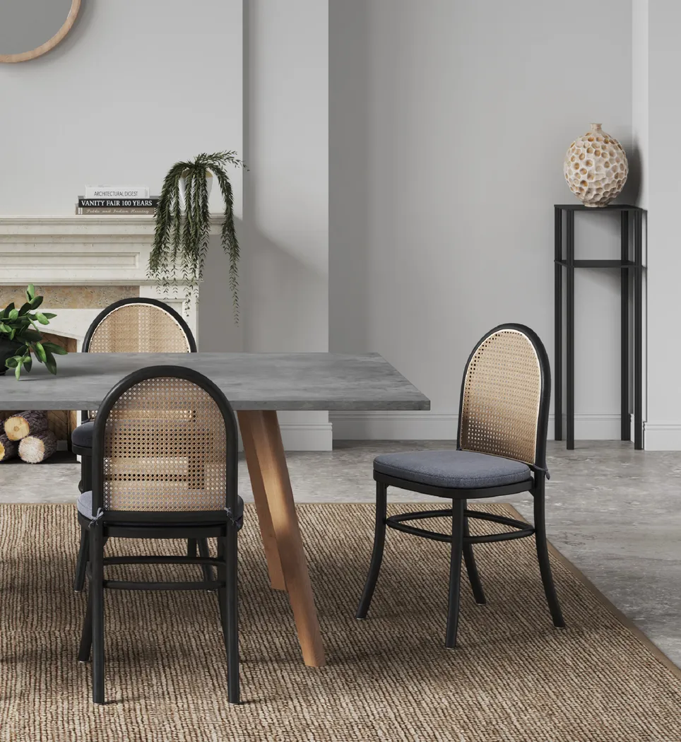 Fruitser Black Side Chair, Set of 2 - Thumbnail - Image 2