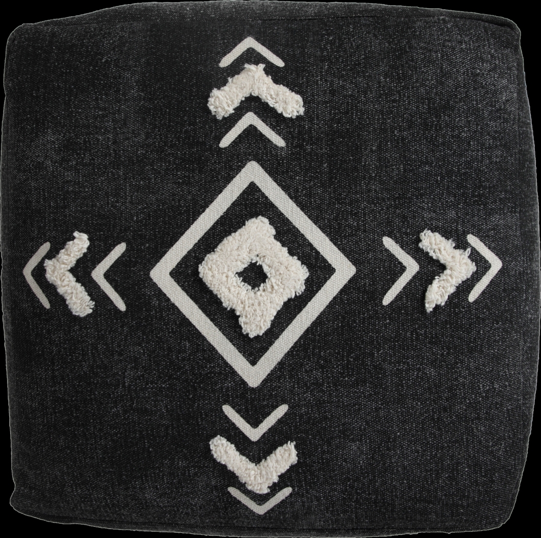 Fuana Black/White Pouf - Thumbnail - Image 4
