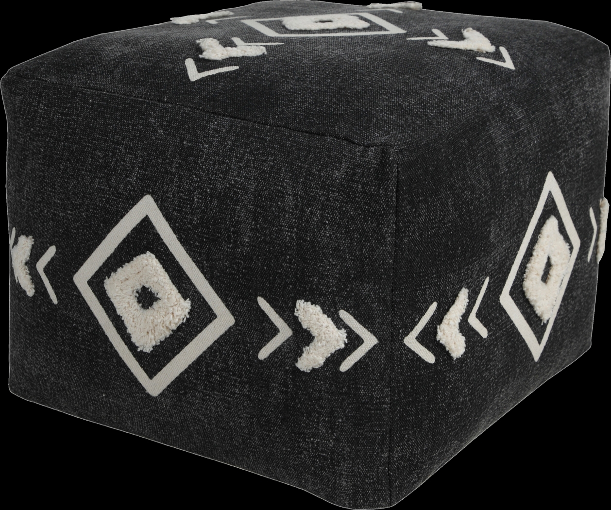 Fuana Black/White Pouf - Thumbnail - Image 5