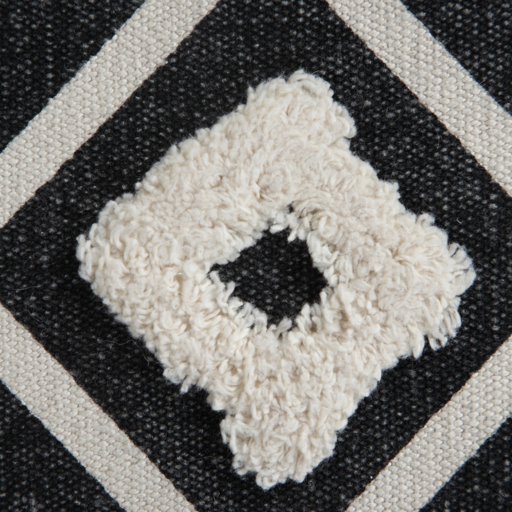 Fuana Black/White Pouf - Thumbnail - Image 8