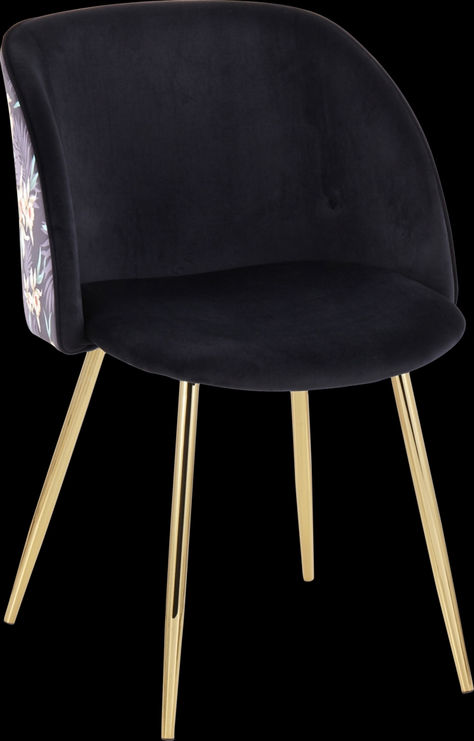 Fulham Black Floral Dining Chair, Set of 2 - Thumbnail - Image 2