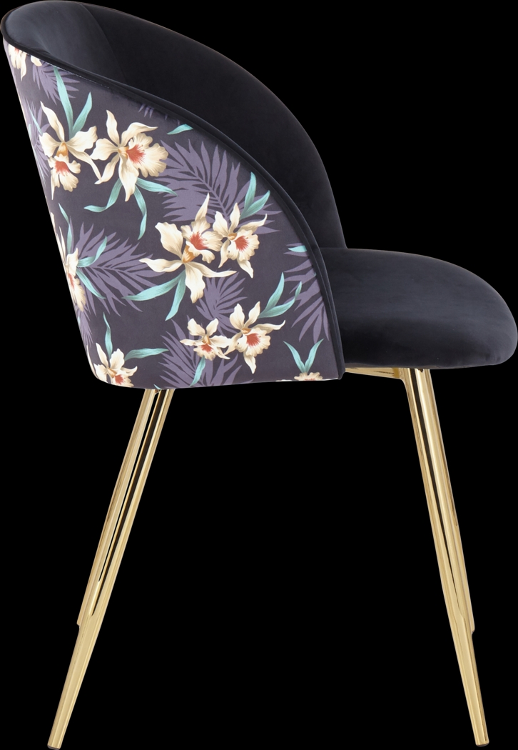 Fulham Black Floral Dining Chair, Set of 2 - Thumbnail - Image 3