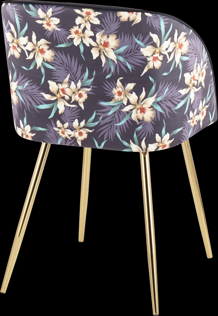 Fulham Black Floral Dining Chair, Set of 2 - Thumbnail - Image 4