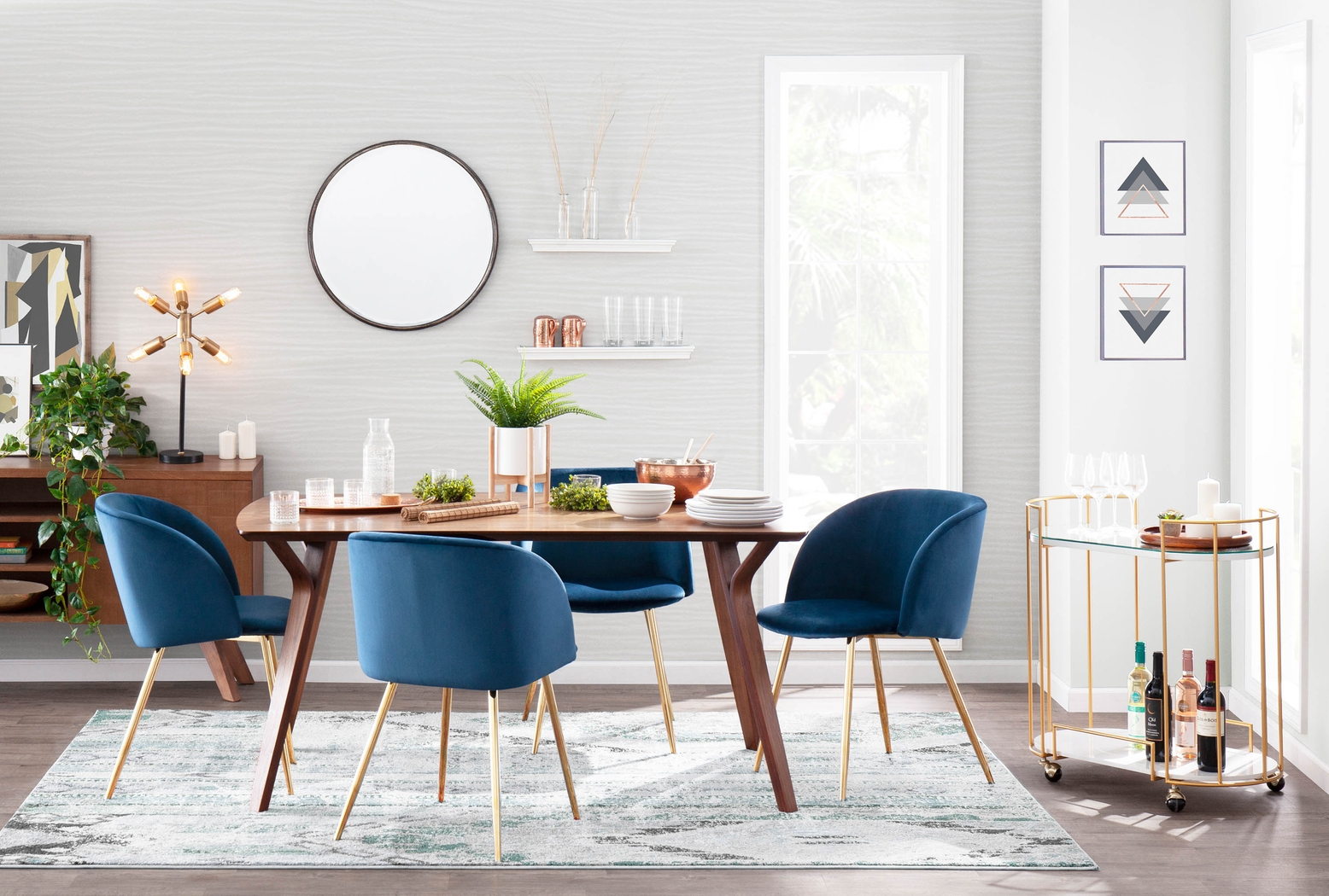 Fulham Blue Dining Chair, Set of 2 - Thumbnail - Image 5