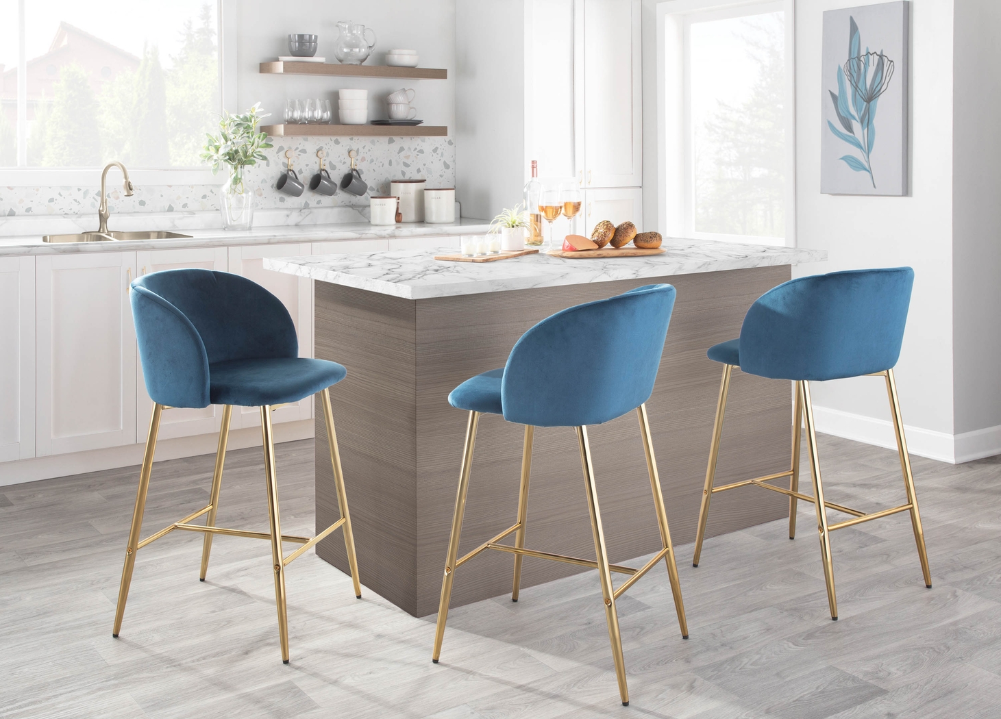 Fulham I Blue Counter Height Stool, Set of 2 - Thumbnail - Image 12