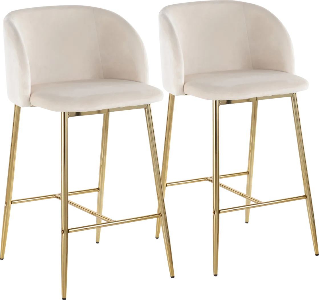 Fulham I Cream Counter Height Stool, Set of 2 - Thumbnail - Image 1