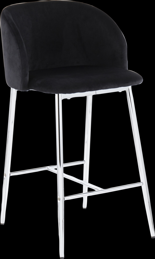 Fulham II Black Counter Height Stool, Set of 2 - Thumbnail - Image 2