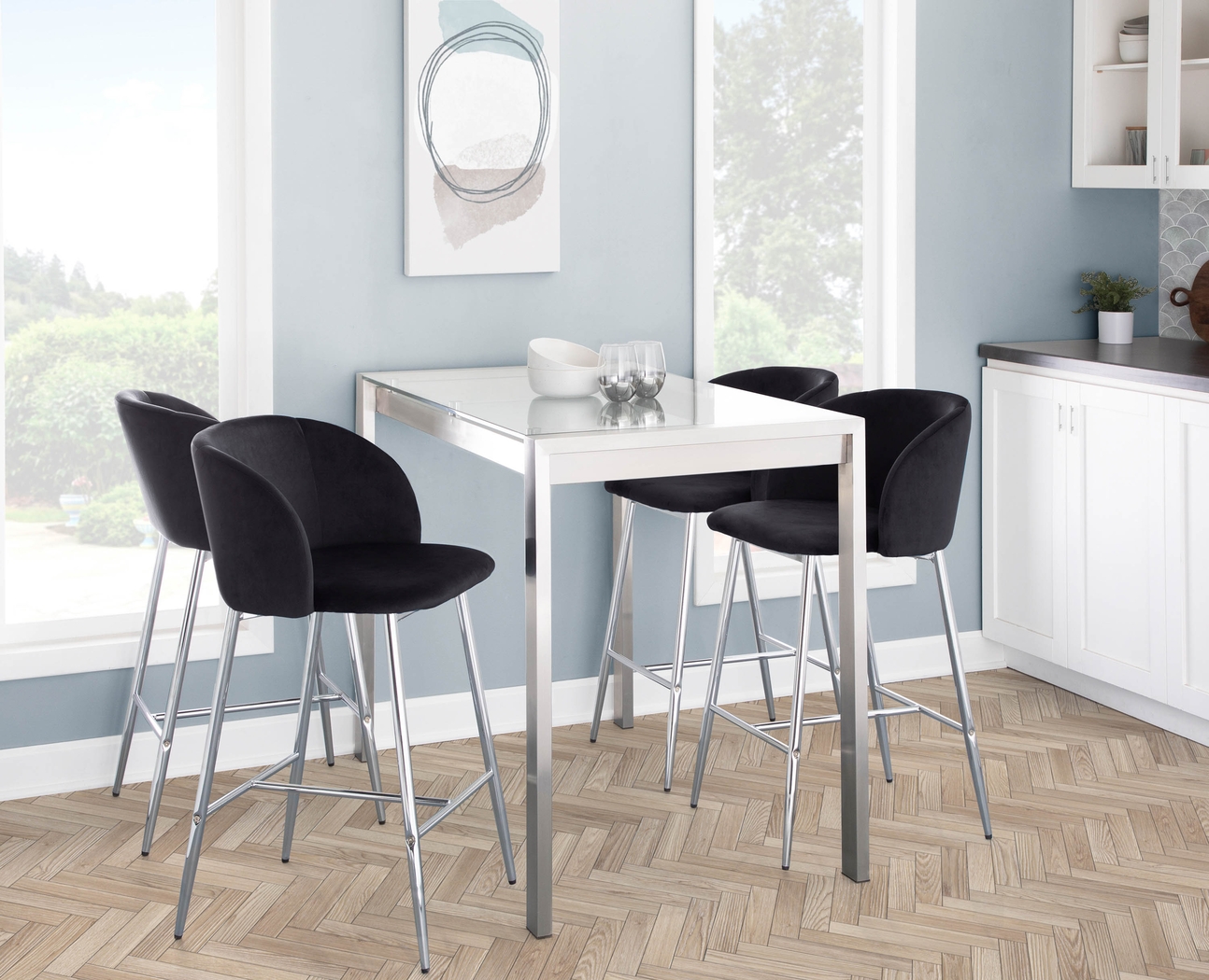 Fulham II Black Counter Height Stool, Set of 2 - Thumbnail - Image 9