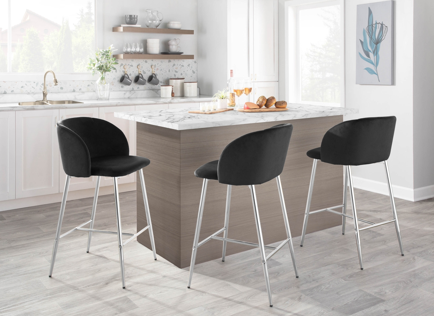 Fulham II Black Counter Height Stool, Set of 2 - Thumbnail - Image 10