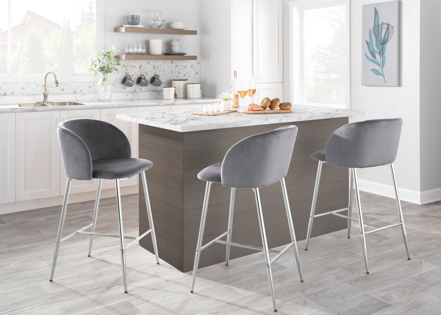 Fulham II Gray Counter Height Stool, Set of 2 - Thumbnail - Image 11