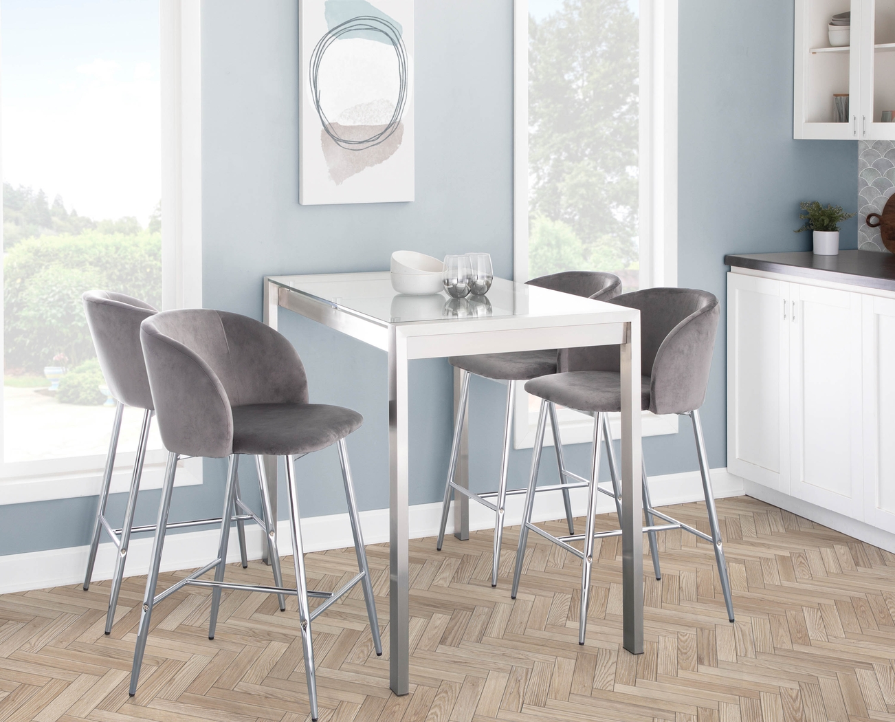 Fulham II Gray Counter Height Stool, Set of 2 - Thumbnail - Image 9