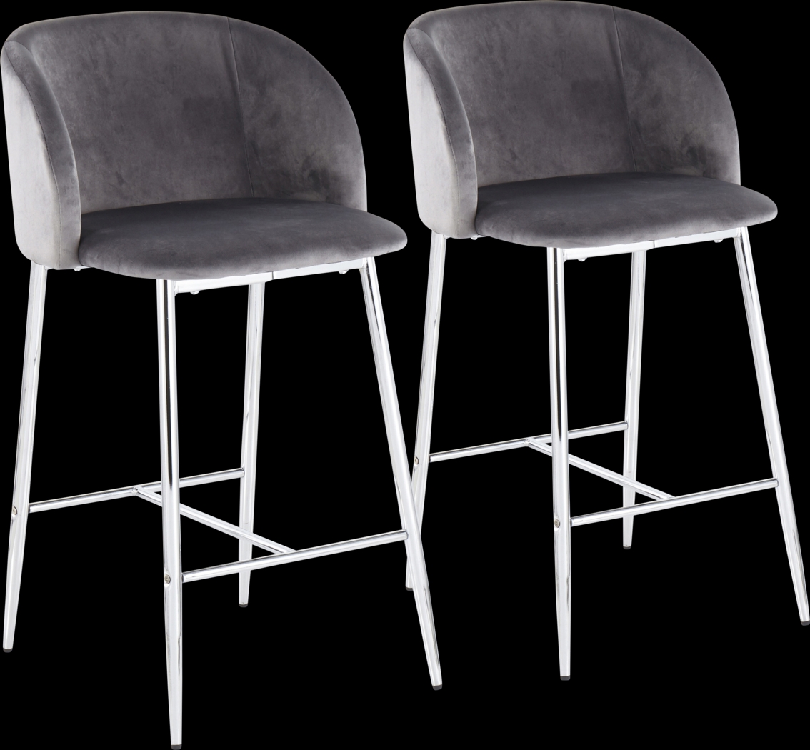 Fulham II Gray Counter Height Stool, Set of 2 - Thumbnail - Image 1