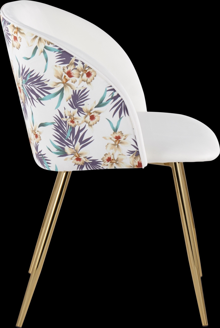Fulham White Floral Dining Chair, Set of 2 - Thumbnail - Image 3