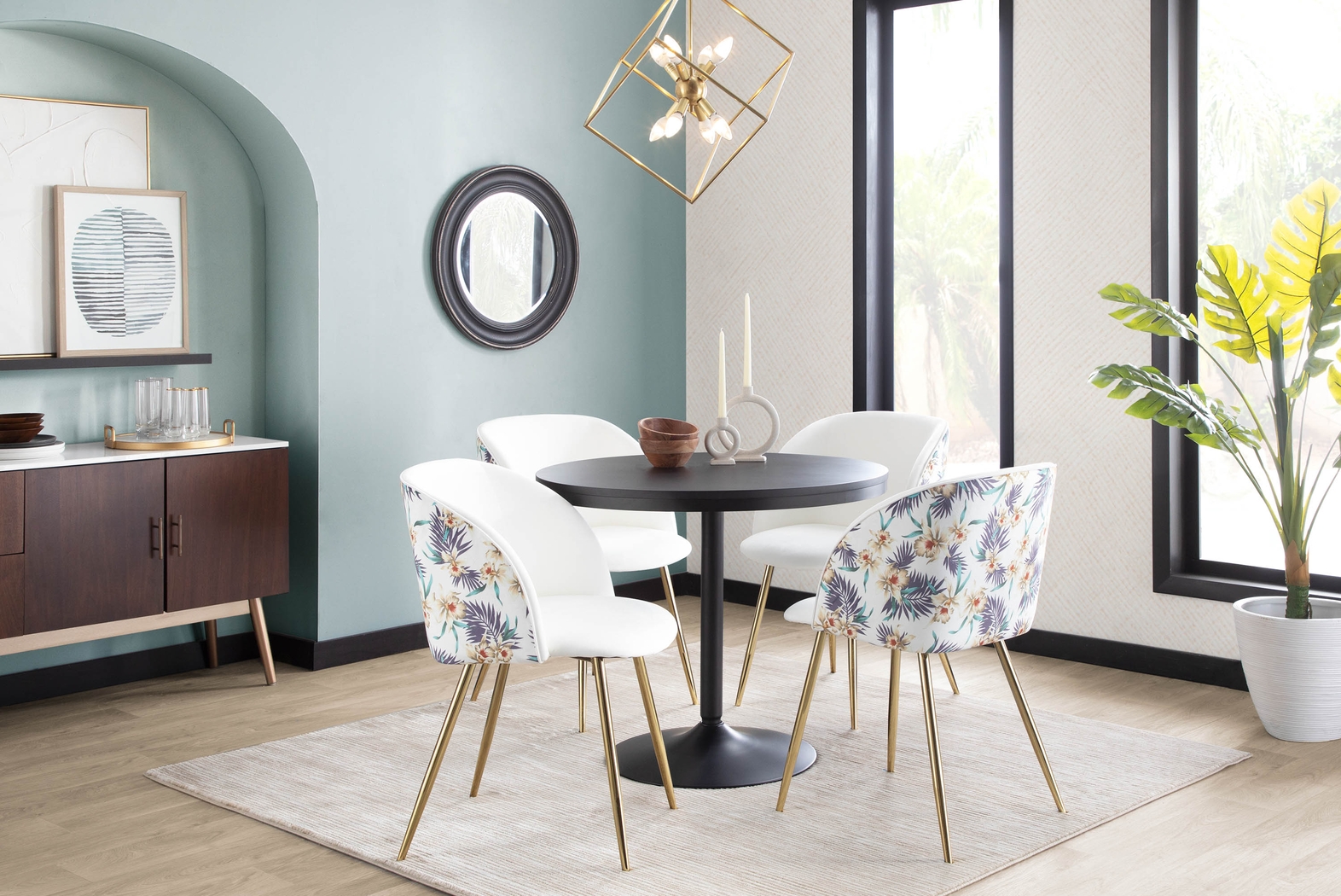 Fulham White Floral Dining Chair, Set of 2 - Thumbnail - Image 9