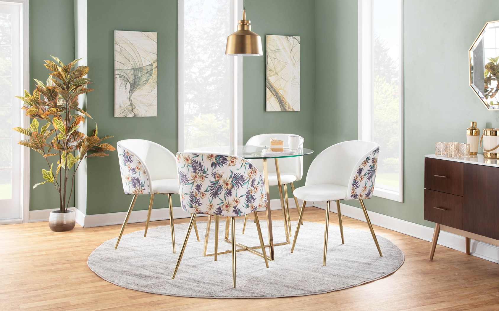 Fulham White Floral Dining Chair, Set of 2 - Thumbnail - Image 10