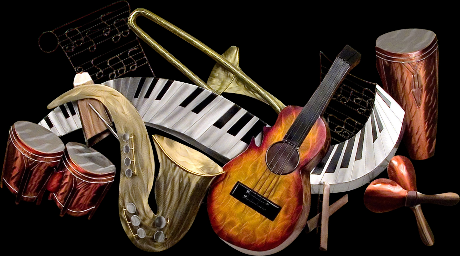 Full Band Brown Indoor/Outdoor Wall Art - Thumbnail - Image 1