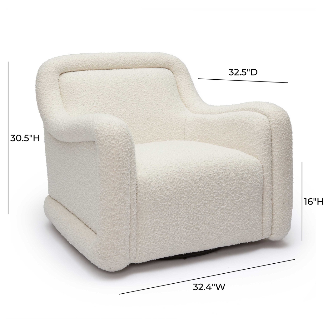 Fullbrighty Cream Swivel Accent Chair - Thumbnail - Image 6