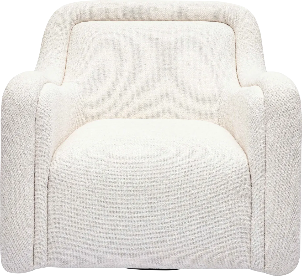 Fullbrighty II Cream Swivel Accent Chair - Thumbnail - Image 3
