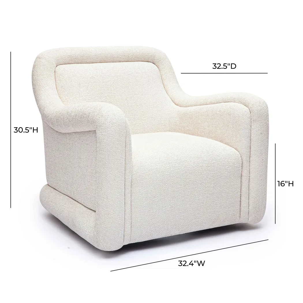 Fullbrighty II Cream Swivel Accent Chair - Thumbnail - Image 7