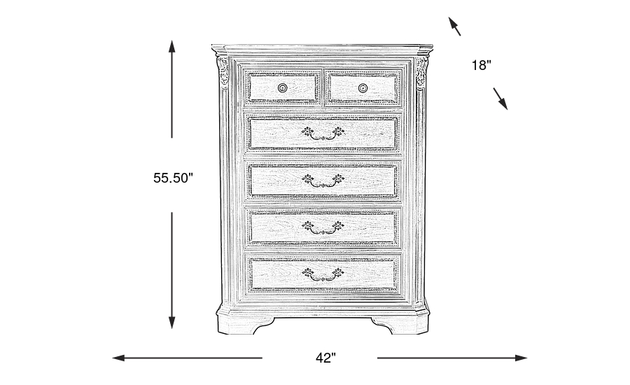 Dimension Image. Please refer to the Dimension Tab on this page for dimension details.