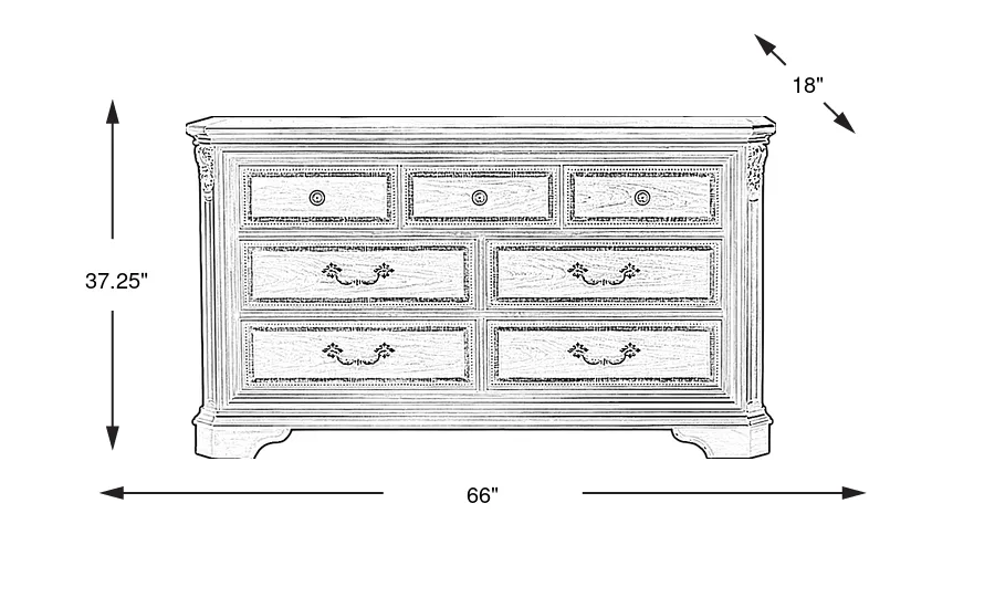 Dimension Image. Please refer to the Dimension Tab on this page for dimension details.