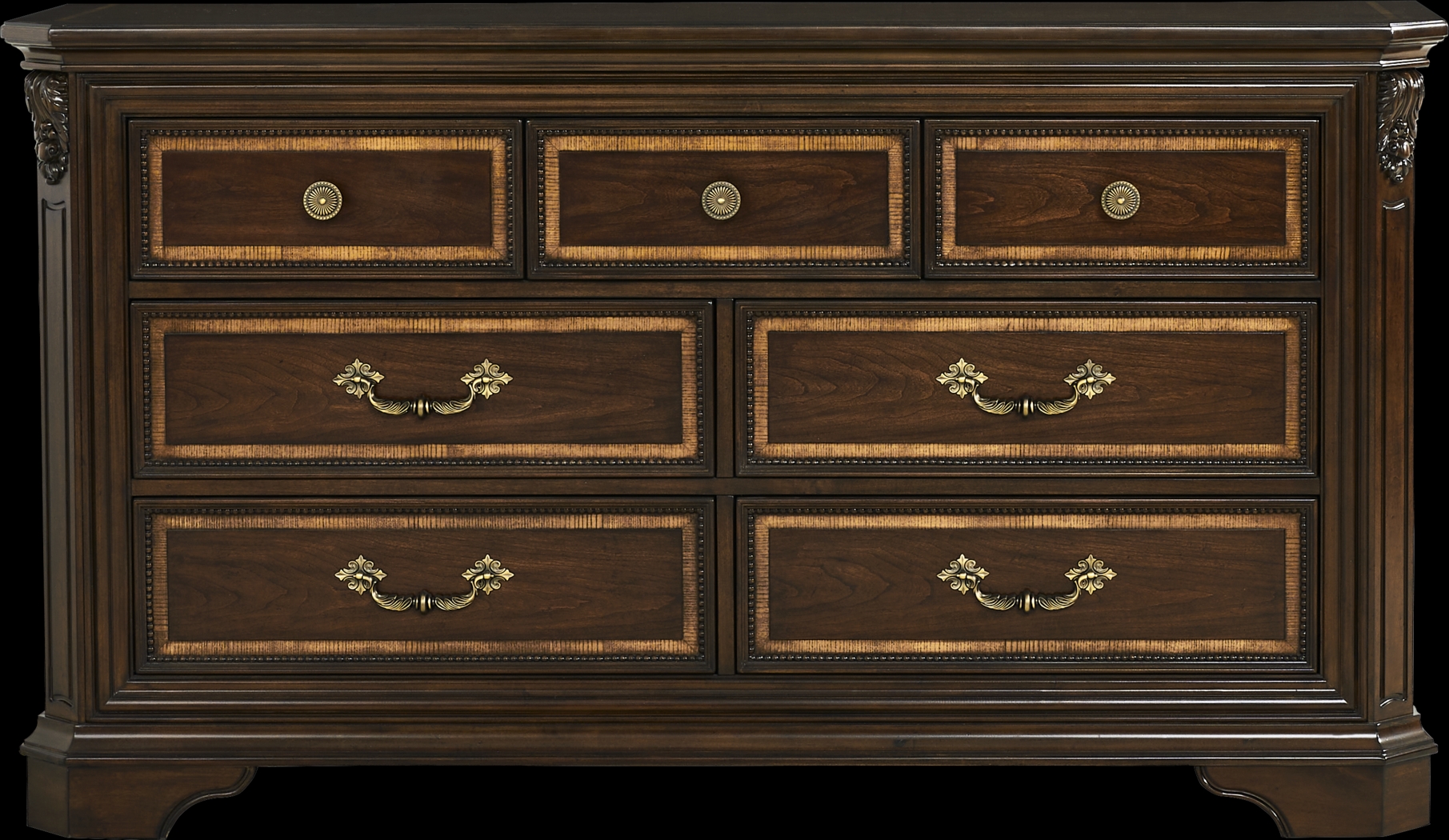 Fuller Brown Cherry Finish 5 Pc Queen Panel Bedroom - Thumbnail - Image 3