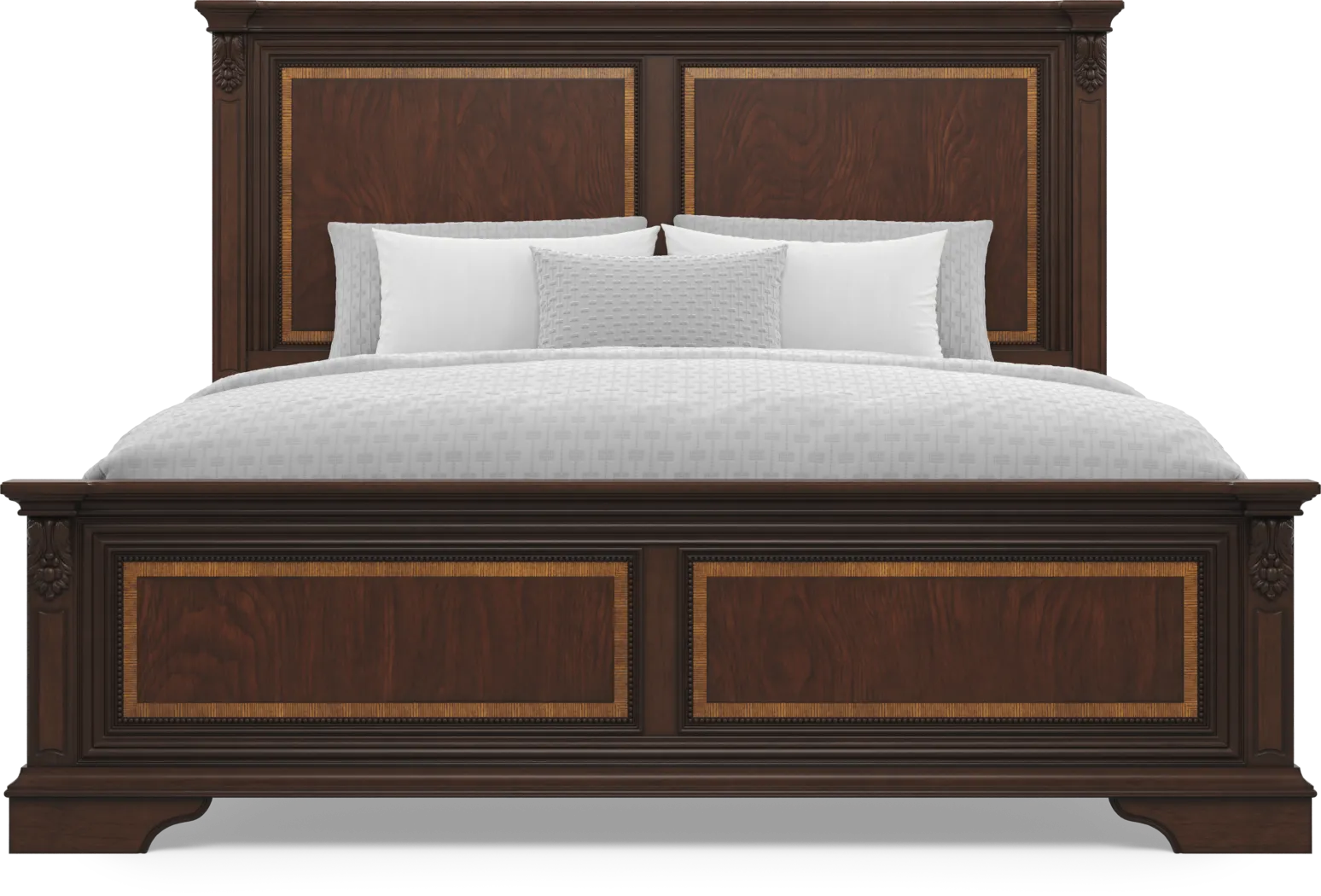 Fuller Brown Cherry Finish 5 Pc King Panel Bedroom - Thumbnail - Image 3