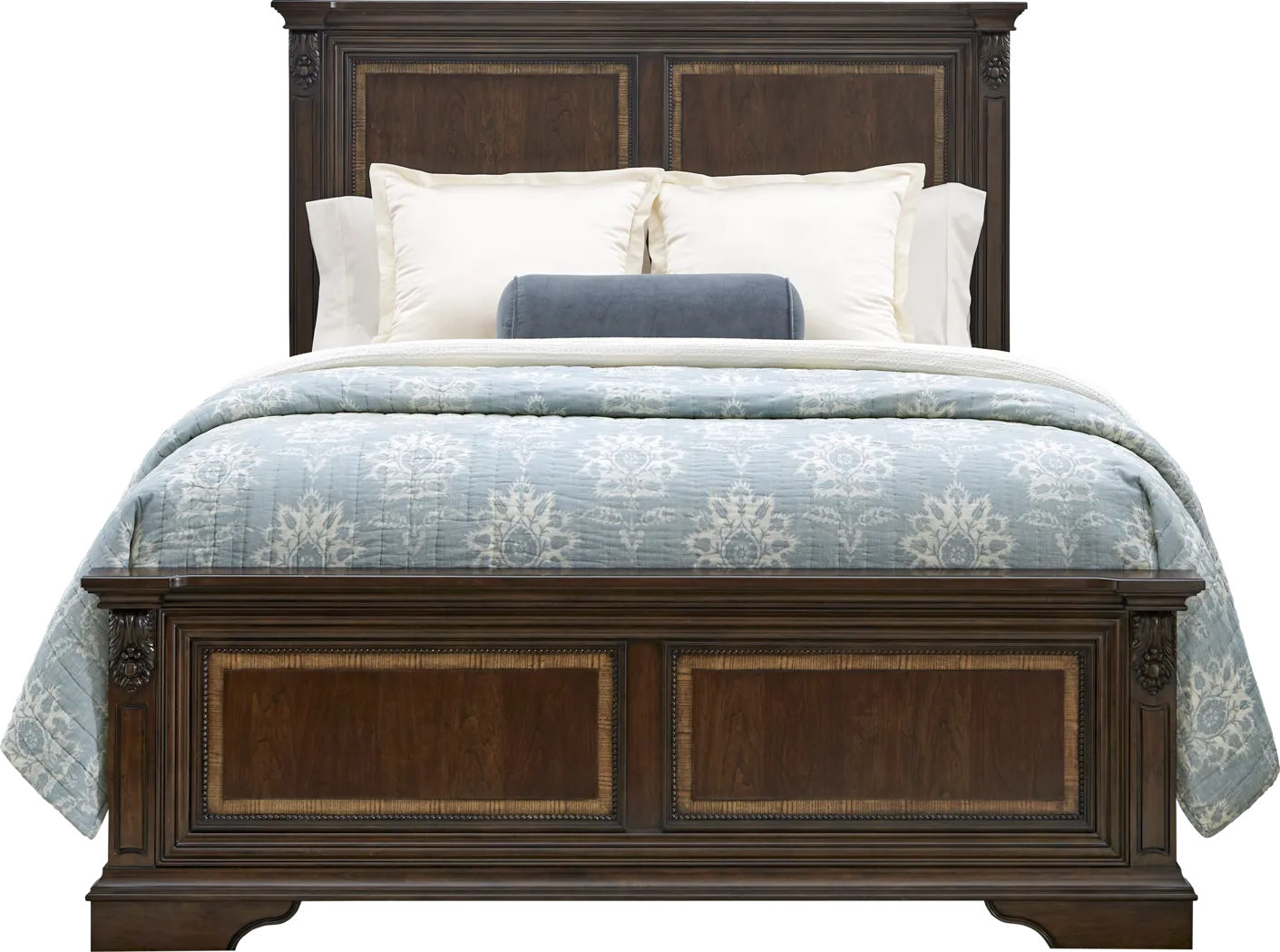 Fuller Brown Cherry Finish 5 Pc King Panel Bedroom - Thumbnail - Image 2