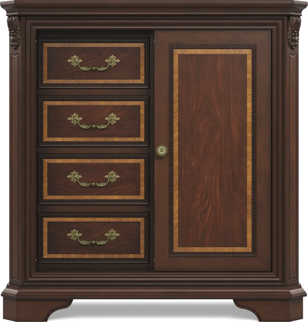Fuller Brown Cherry Finish Door Chest - Thumbnail - Image 1