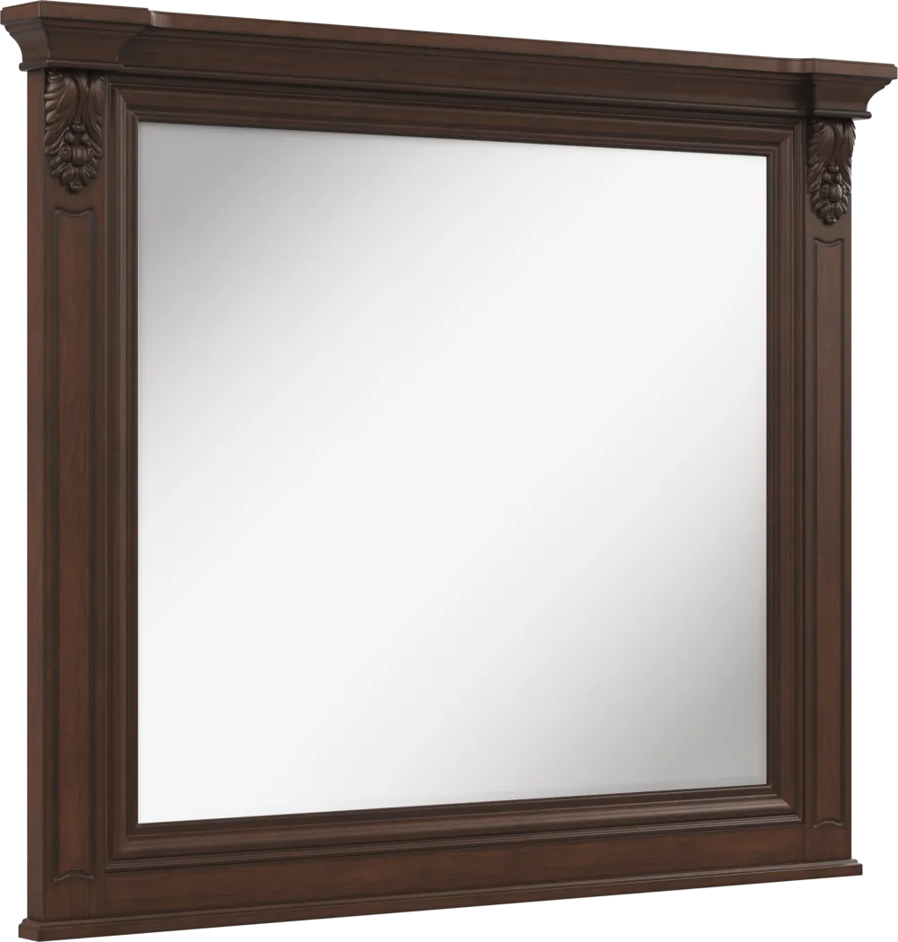 Fuller Brown Cherry Finish 7 Pc Queen Upholstered Sleigh Bedroom - Thumbnail - Image 13