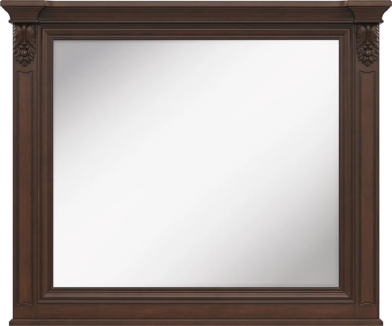 Fuller Brown Cherry Finish 7 Pc Queen Upholstered Sleigh Bedroom - Thumbnail - Image 12