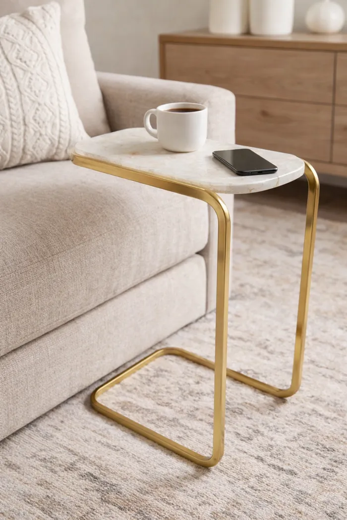 Funde Gold/White End Table - Thumbnail - Image 2