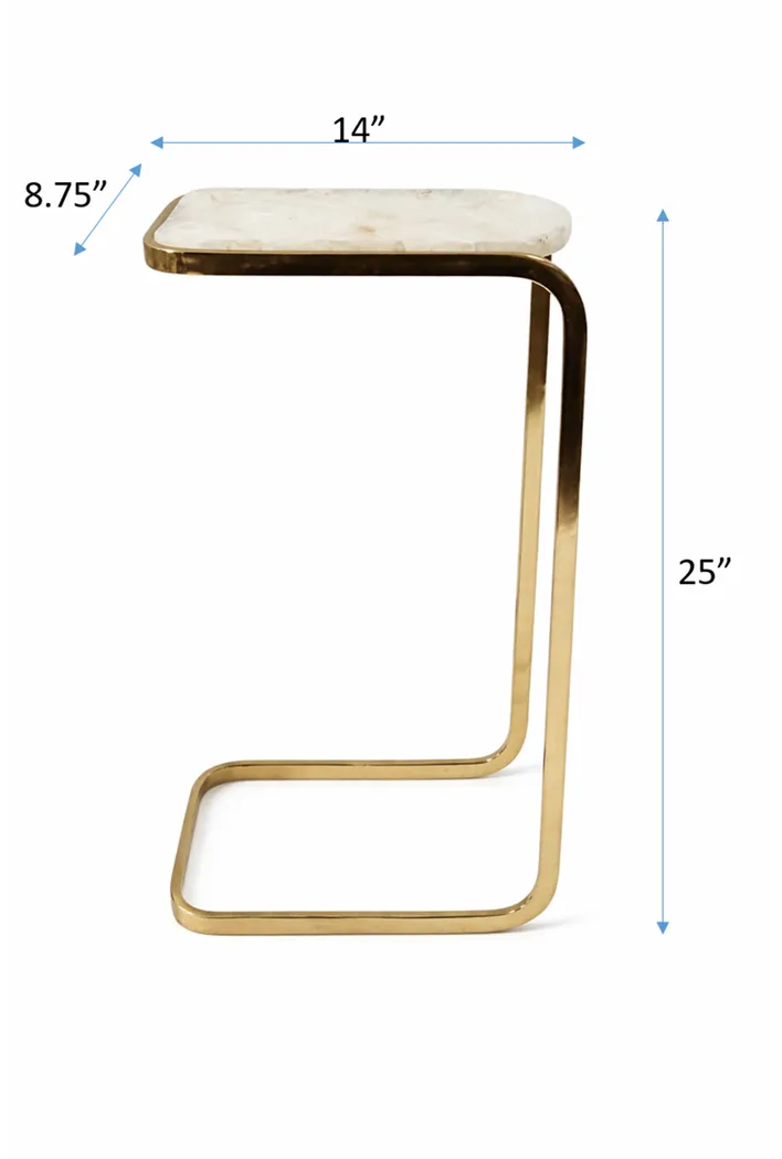 Funde Gold/White End Table - Thumbnail - Image 7