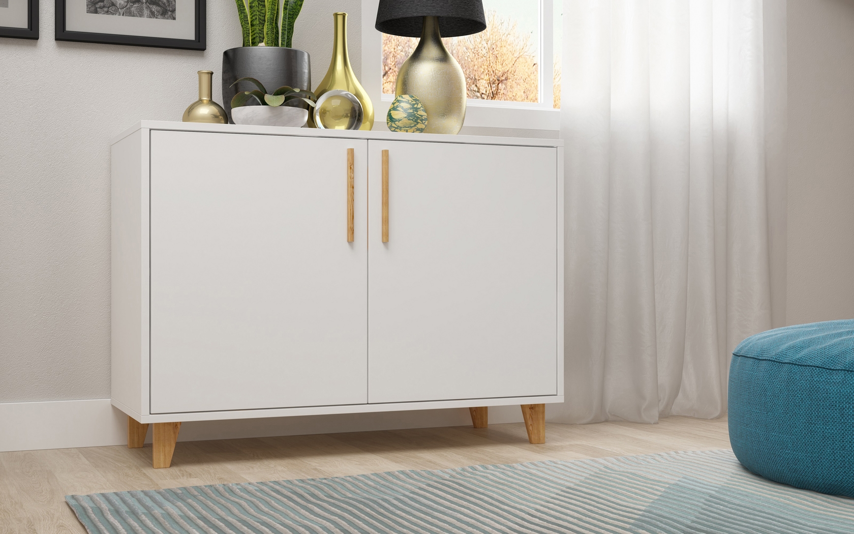 Fuqua White Sideboard - Thumbnail - Image 2