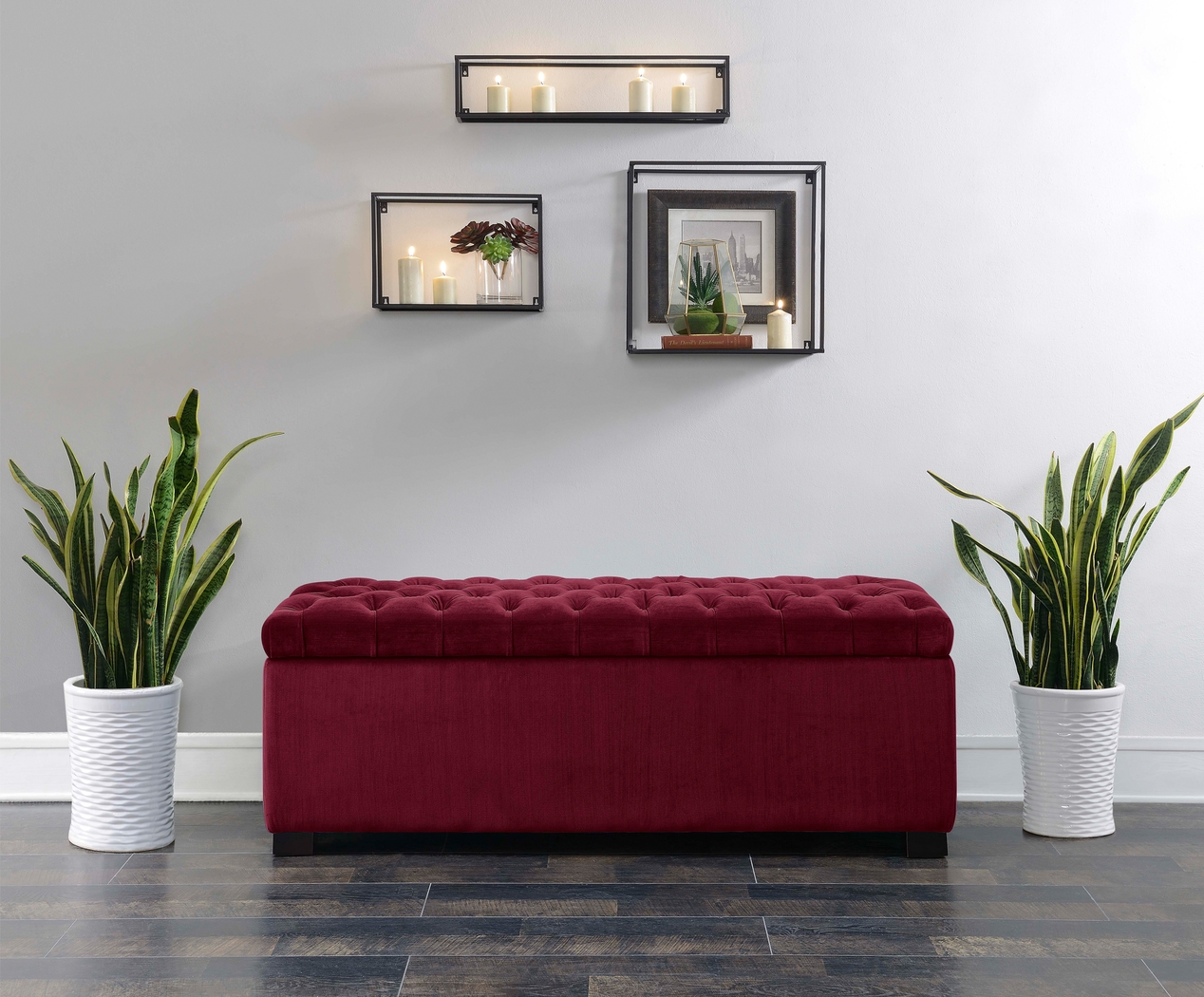 Furtson Red Storage Bench - Thumbnail - Image 2