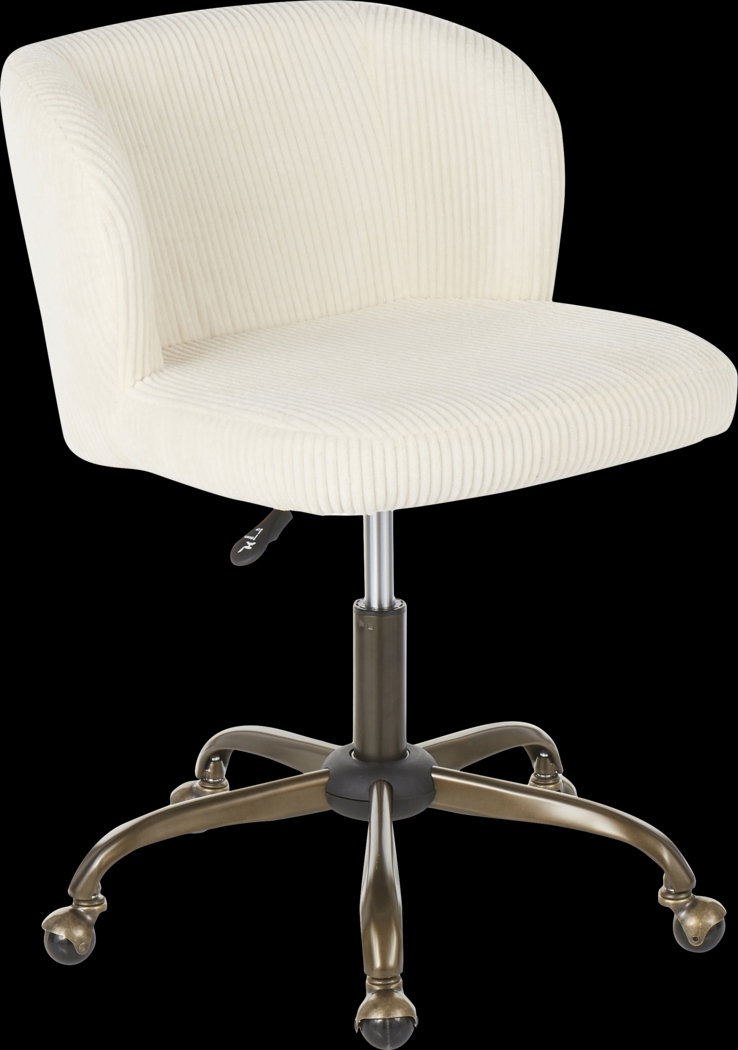 Fussell Cream Desk Chair - Thumbnail - Image 1