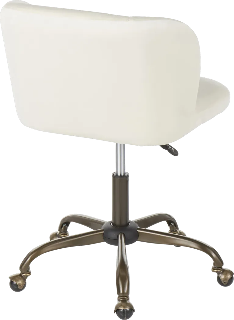Fussell Cream Plush Desk Chair - Thumbnail - Image 3