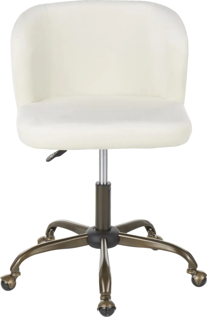 Fussell Cream Plush Desk Chair - Thumbnail - Image 5
