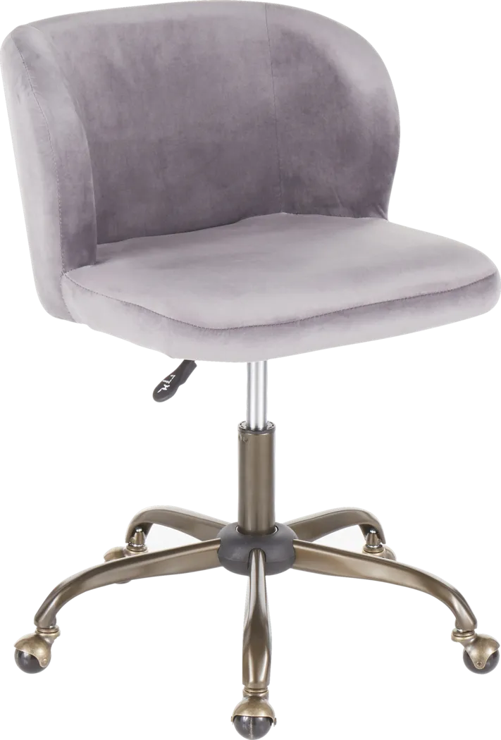 Fussell Cream Plush Desk Chair - Thumbnail - Image 9