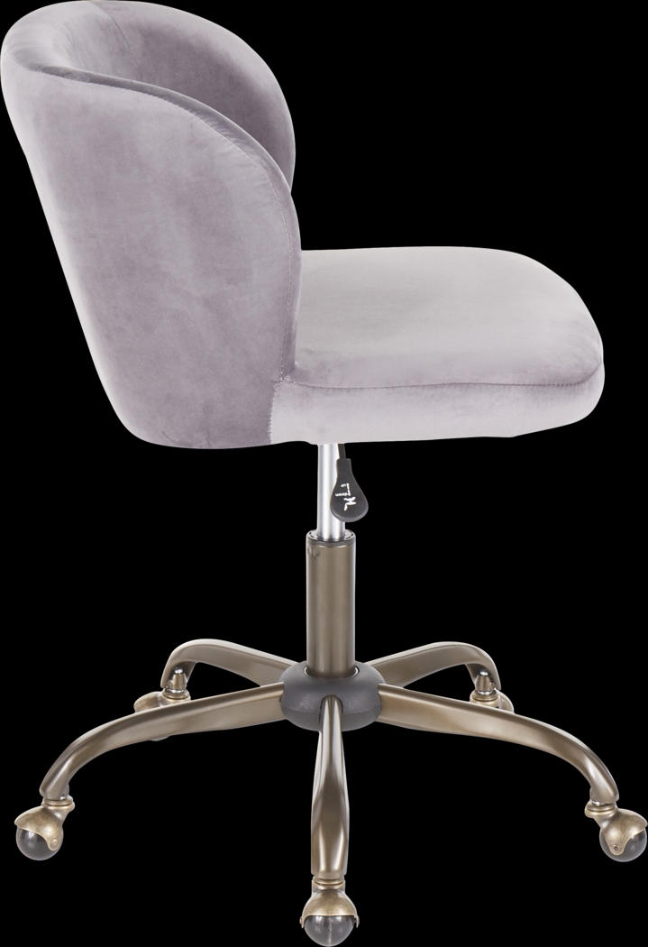 Fussell Silver Plush Desk Chair - Thumbnail - Image 2