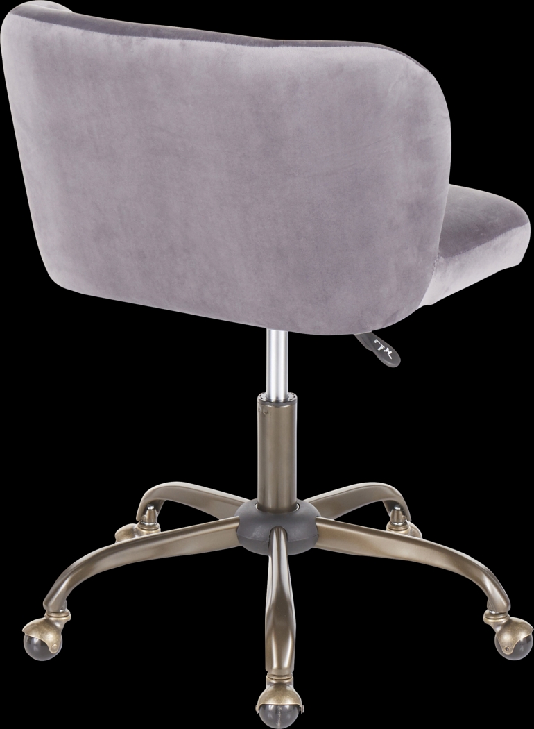 Fussell Silver Plush Desk Chair - Thumbnail - Image 3