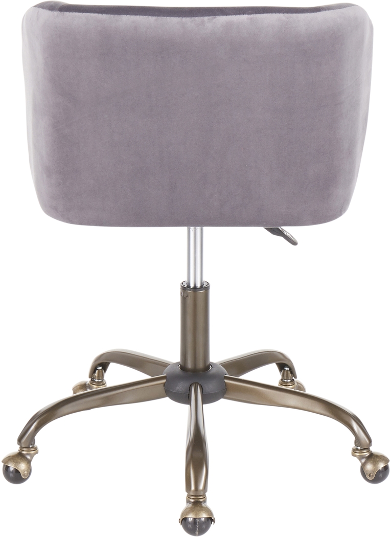 Fussell Silver Plush Desk Chair - Thumbnail - Image 4