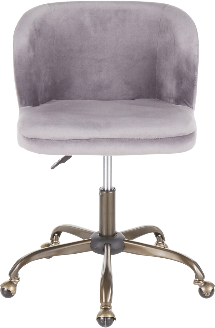 Fussell Silver Plush Desk Chair - Thumbnail - Image 5