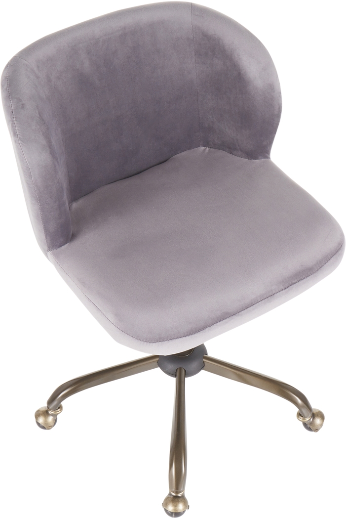 Fussell Silver Plush Desk Chair - Thumbnail - Image 6