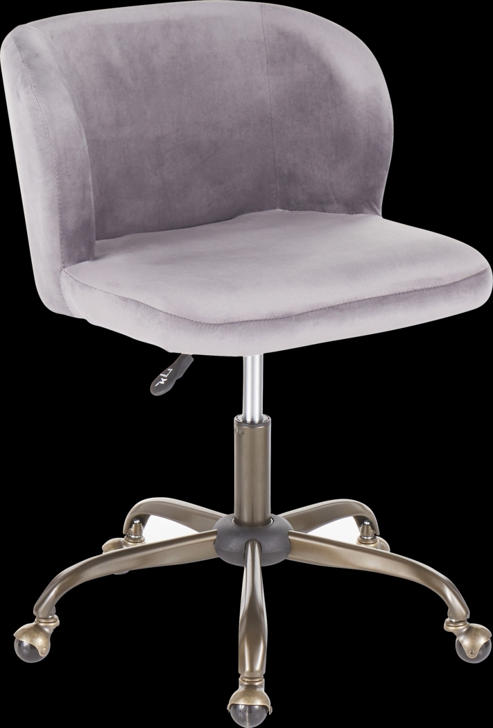 Fussell Silver Plush Desk Chair - Thumbnail - Image 1