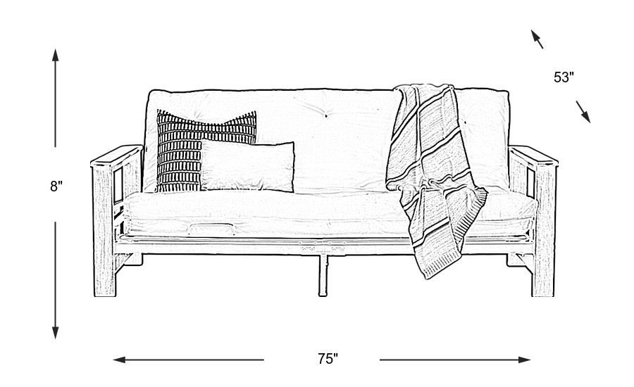 Dimension Image. Please refer to the Dimension Tab on this page for dimension details.