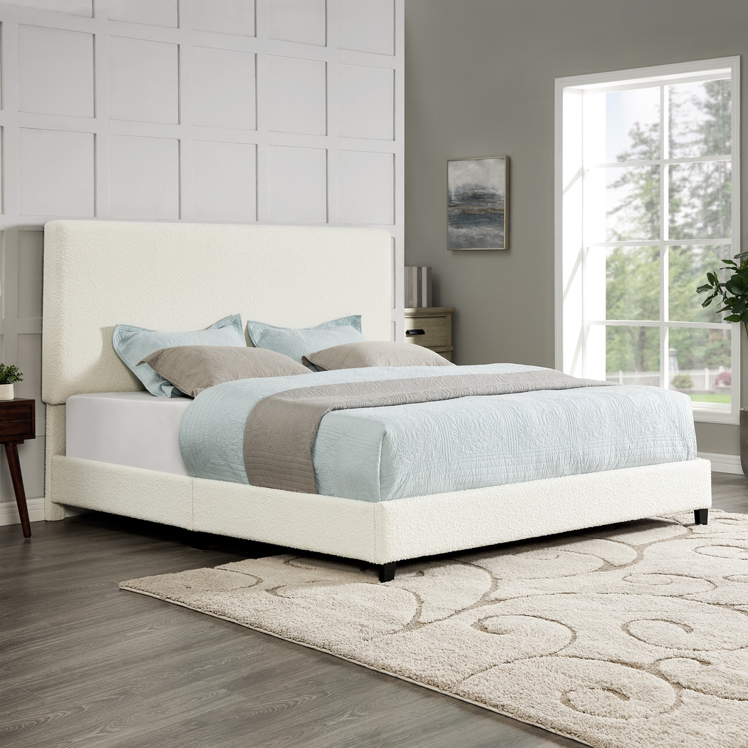 Fyna Beige King Upholstered Bed - Thumbnail - Image 2